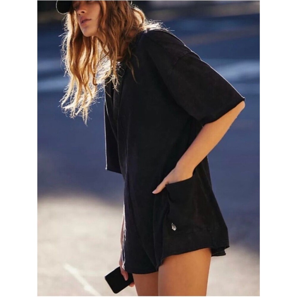 FP Movement Hot Shot Tee Romper XS Washed Black